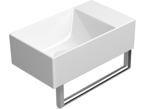 KUBE X 40X23 - Countertop rectangular wall-mounted ceramic handrinse basin _ GSI ceramica